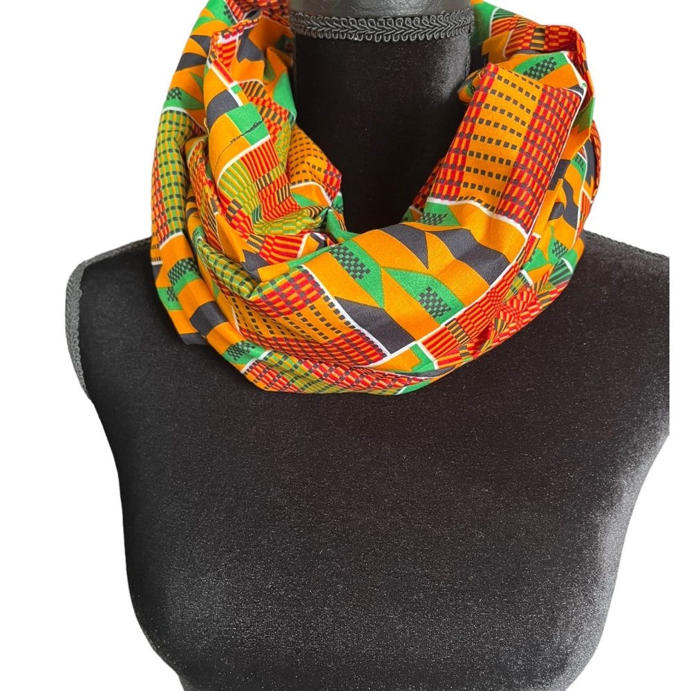 African Print Infinity Scarf and Head wrap